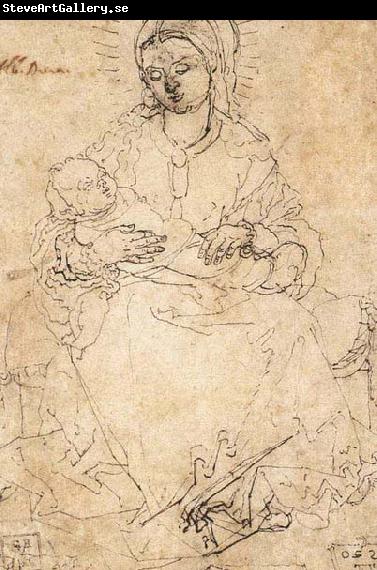 Albrecht Durer Madonna and Child on a Stone Bench